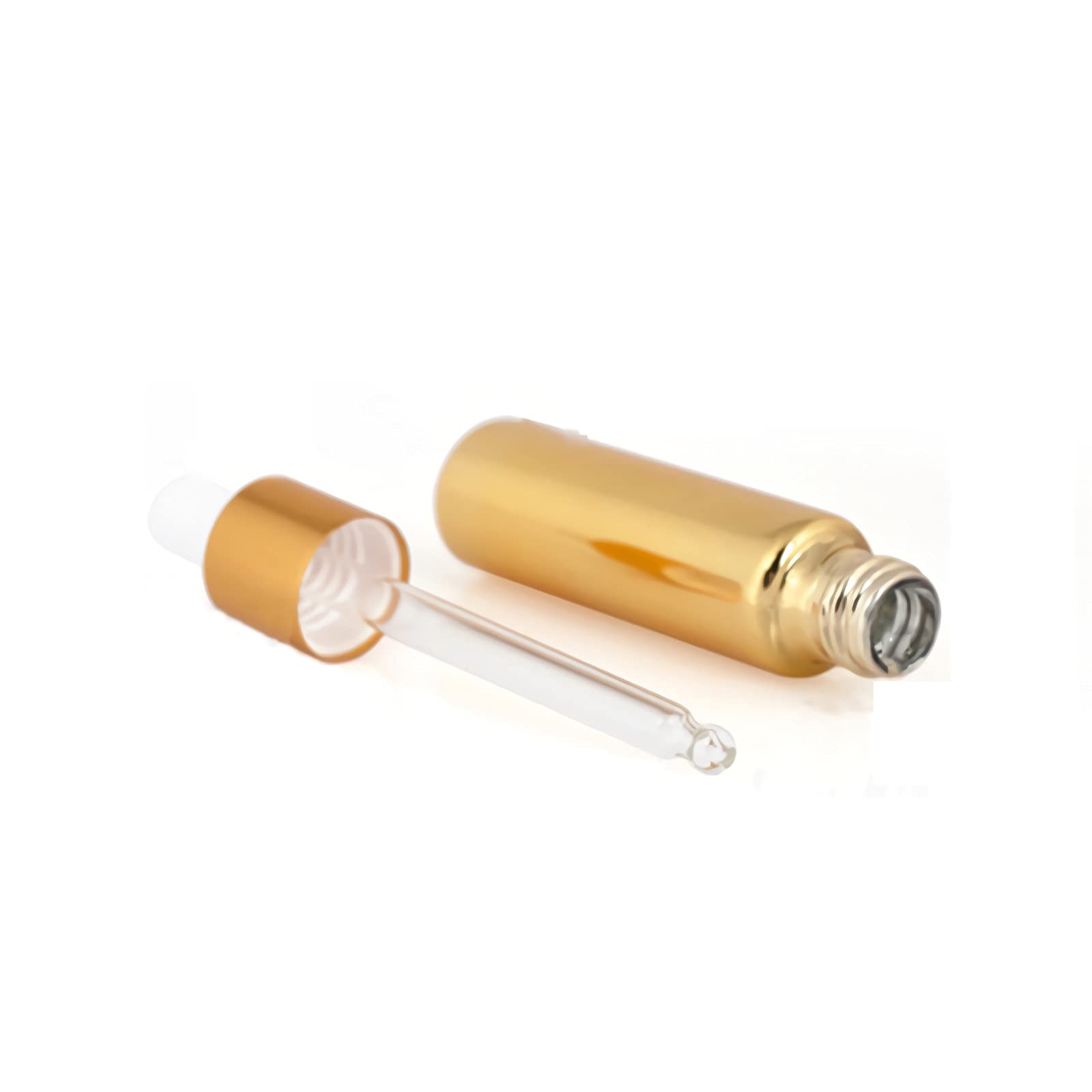 Glas Tropfflasche,Tropfflasche, Packung mit 12 leeren 50-ml-Tropfflaschen aus rosafarbenem Glas mit Pipettentropfer aus Glas und Metallkappe for ätherische Öle und Aromatherapiemischungen(Yellow)