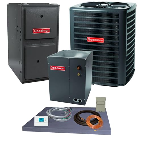 Goodman 2.5 ton 13.4 SEER2 Complete Split System with upflow coil and single stage 96% AFUE 60k BTU furnace with install accessories! (GLXS3BN3010 CAPTA3022B3 GR9S960603BN)
