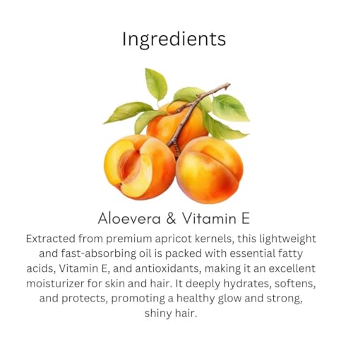 Image of Khadi Apricot Oil For Skin & Hair 100ml | Pure & Natural Oil for Hair Growth, Strengthening & Scalp | Non Sticky, Paraben & Mineral Oil Free | For All Hair Types | Daily Use for Men & Women