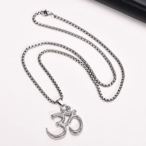 Collier Om plaqué or et acier durable, pendentif médaille de méditation