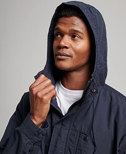 Superdry Mens Hooded Deck Jacket Eclipse Navy Size L #TOP2