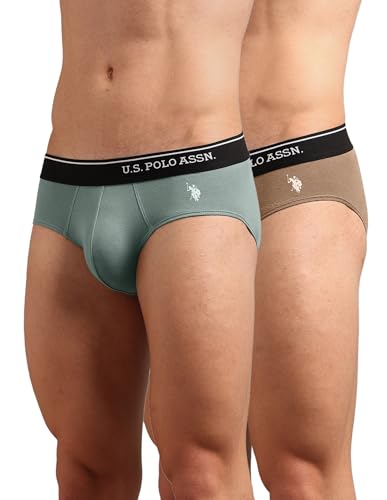 Image of U.S. Polo ASSN. Men's OEB18 Cotton Stretch Breathable Underwear Briefs - Pack of 2