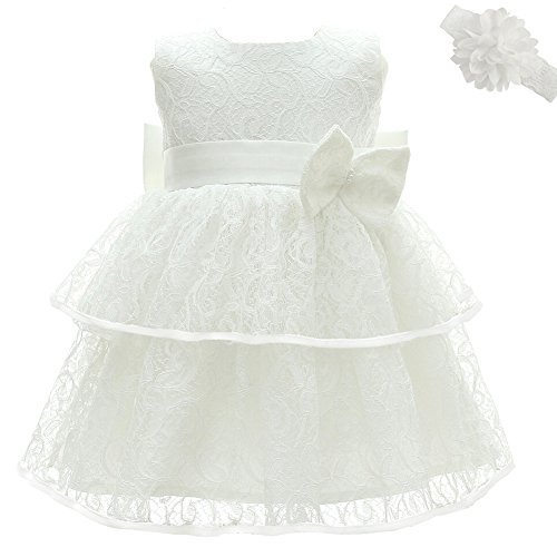AHAHA Abiti da Battesimo per Le Neonate Principessa Abito da Sposa per Bambini Festa di Compleanno Abiti (0-2 Anni)