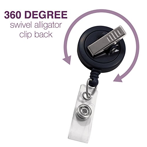 Id Avenue Retractable Badge Holder 32" Fashionable Badge Reels Retractable For Office Workers Teachers Students Nurses With 360° Swivel Alligator Clip Cute Badge Reel (Tri-Metal Badge Reel) #TOP4