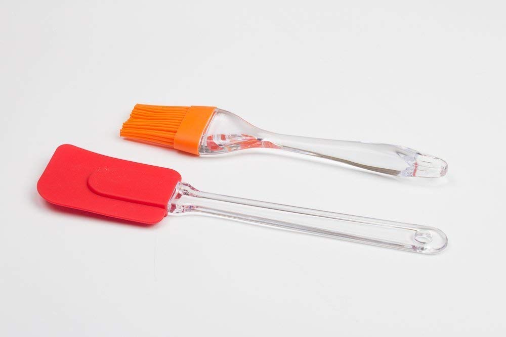 Eastern Club Spatula and Pastry Brush Set, Oil Brush for Cooking, Silicon Brush for Kitchen (Set of 2) (Assorted Color)