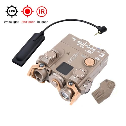 Nylon DL-A2 Aiming Laser Sight Box(with IR Laser + Whitelight LED Flashlight & Mount+Red Laser) & Modular Remote Wire Pressure Switch Combo, DE