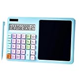 / FACAIIO Calculatrice solaire à 12 chiffres avec tableau d\'écriture LCD, design portable, travail et étude, violet/bleu/noir/blanc