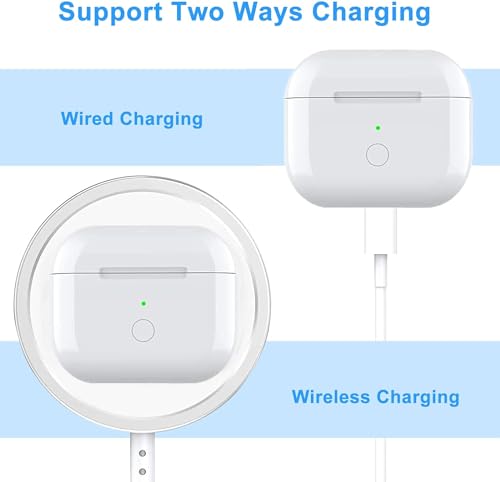 Image of Charging Case Replacement Compatible with AirPods 3rd Generation, Wireless AirPods 3 Charger Case with Pairing Sync Button Without Earbuds, (USB-C Port)