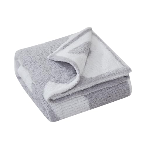 Image of Little Grape Land Chenille Baby Blanket,Baby Blankets for Boys Gilrs Newborn,Soft Fuzzy Warm Swaddle Receiving Blanket Toddler Blanker for Crib Stroller Infant Nursery,40x30 Inches(Grey Clouds)