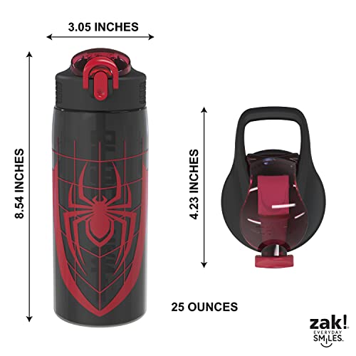Image of Zak Designs Spider-Man 25oz Leak-Proof Straw Kids Water Bottle, Plastic