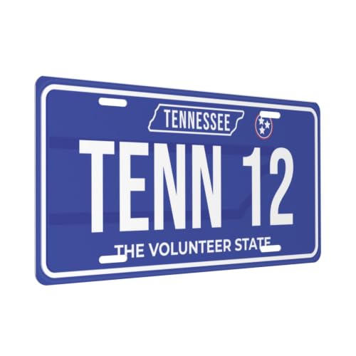 License Plate Sign, Tennessee The Volunteer State Vintage Metal Tin Signs for Car Garage Home Bar Men Women Room Wall Art Decor 6 x 12 Inch