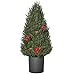 Produktbild HOMCOM Weihnachtsbaum 50 cm Zypressen-Weihnachtsbaum 170 Zweige Christbaum mit 7 roten Beeren und 6 Tannenzapfen Kunsttanne für Tisch und Schreibtisch PVC PE Grün Ø27 x 47 cm