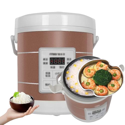 ZILOOK 1.6L Vehicle-Mounted Rice Cooker, 12V / 24V Mini Rice Cooker, Non-Stick Pan For 1-2 People, For Cooking And Keeping Warm - Travel Cooker,A