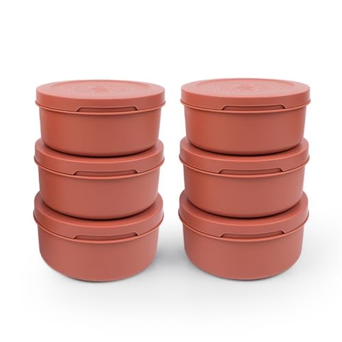 ZiiPa • Set de 6 Boîtes à Pâtons Spetina Terracotta • Boîtes Alimentaires Hermétiques 250g pour Pâte à Pizza ou Ingrédients • Empilables •...