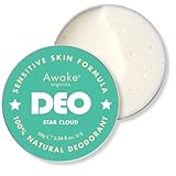 Awake Organics Natural Deodorant Balm - Star Cloud, 60g. Gentle & Unscented. No Bicarb, Aluminium Free & Cruelty Free. Made in England