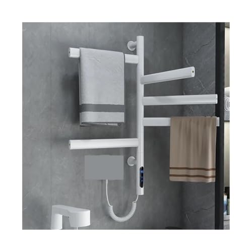 Sèche-serviette électrique étanche en inox blanc, support mural chauffant basse consommation - 5