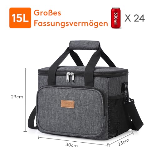 Lifewit Kühltasche klein, Isolierte Cooler Bag, Lunchtasche 15L 24 Dosen – Ansicht 3