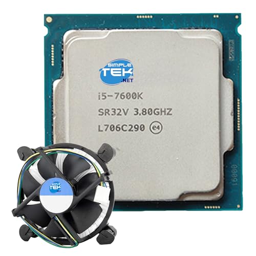 SIMPLETEK - Procesador de sobremesa Core i5‑7600K LGA 1151, 4 núcleos/4 hilos, 3,8 GHz de base hasta 4,2 GHz turbo, 6 MB de caché - Disipador incluido (reacondicionado)