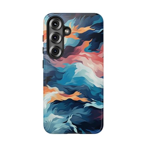 Coque Galaxy S25 vagues abstraites au fini brillant haut de gamme