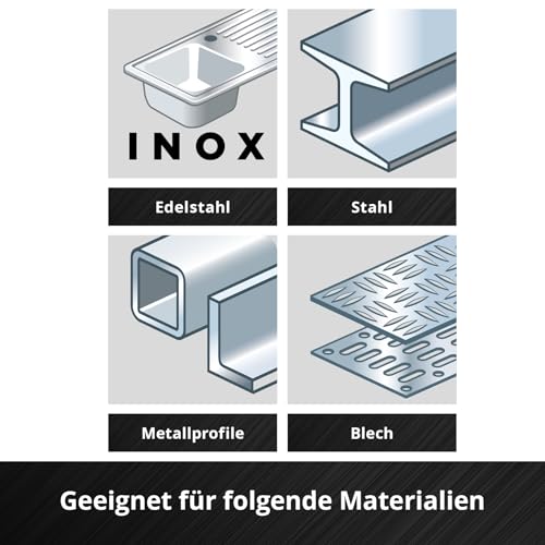 Original Einhell 5-tlg. Dünntrennscheiben-Set für Metall, Ø 115 mm (1 mm Stärke, MPA-zertifiziert, hohe Lebensdauer, präzise, gratarme Schnitte, für Winkelschleifer)