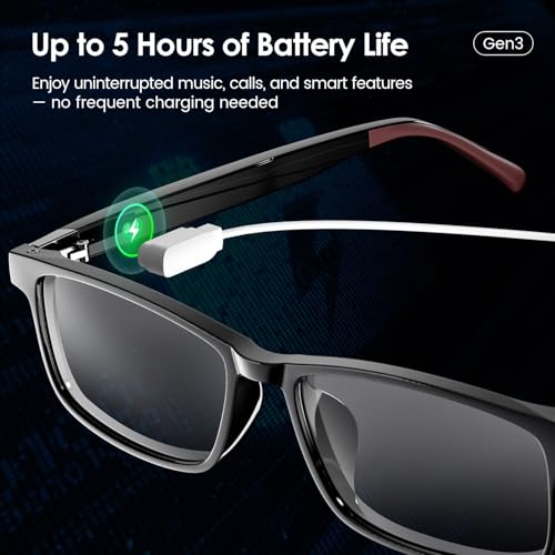 Gen3 AI Smart Glasses with Translation – 100+ Languages, Music, Hands-Free Calling, Replaceable Frames and Temples, UV & Blue Light Protection, Lightweight & Waterproof for Travel, Meetings Daily Use by Emerhome - Image 8