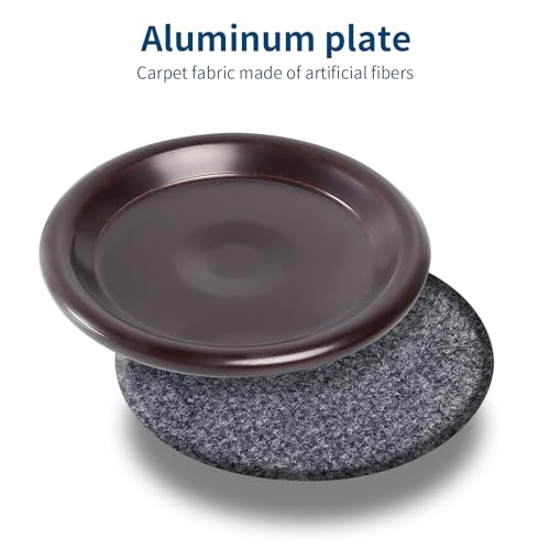 Ezprotekt 1 5/8" Round Reusable Felt Furniture Caster Cups with Carpet Bottom, 16 Pcs Felt Furniture Sliders Floor Protectors Pads to Protect Hardwood, Tile Floors Carpet from Scratches (Brown/Gray) - Image 4