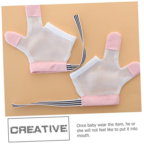 Bite Boy Girl Gloves Teething Aid Stop Thumb Sucking Finger Guard for Boys and Girls4