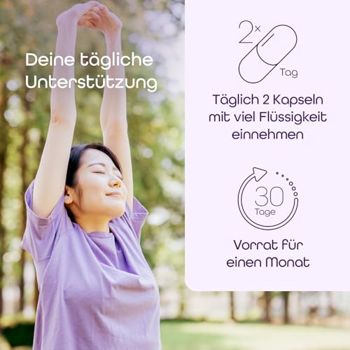rund.um calm - 300mg pro Tagesdosis Reishi Vitalpilz - mit Lavendel & Melisse - B-Vitamine B1 & B6 plus Magnesium zur Unterstützung von Entspannung & Stressbewältigung - vegan - 60 Kapseln