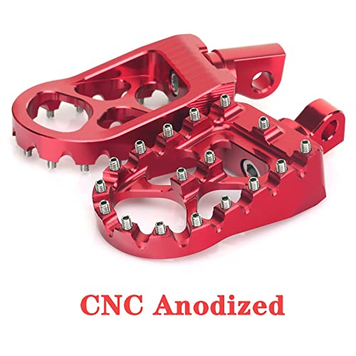 Tarazon Cnc Wide Fat Footpegs Foot Pegs Mx Rotating Custom Chopper Bobber Style For Harley Davidson (Red) #TOP3