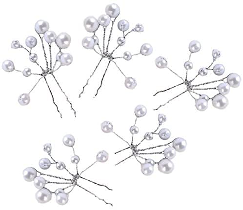 Enfeite de cabelo grampo de cabelo toca pérola chamada festa de casamento apresentação 5 peças agrad