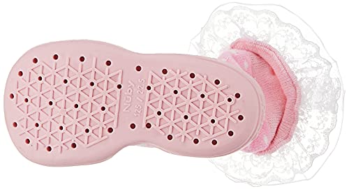 Nuby Snekz Comfortable Rubber Sole Sock Shoes For First Steps- Pink Polka Dots/Medium 14-22 Months #TOP5