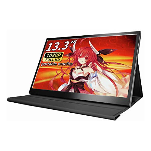 Monitor HDMI portátil de 13,3 pulgadas FHD 1920 x 1080 IPS, monitor ultrafino, altavoz incorporado, para cámara PS3 PS4 frambuesa Pi Xbox 360 Windows 7/8/10 portátil, Kenowa