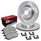 R1 Concepts Front Brake Kit For 2011-2014 Chrysler 200, 2007-2010 Chrysler Sebring, 2008-2014 Dodge Avenger| Blank Brake Rotors| Optimum OEP Brake Pads and Rotors Kit| Hardware included