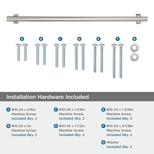 Image of Amerock Davenport 18 inch (457mm) Center-to-Center Satin Nickel Appliance Pull, BP36699G10