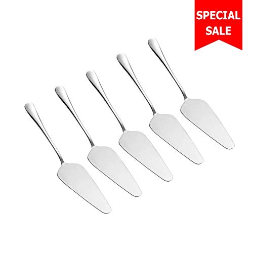 Oukasi 5-piece/Set Pie Cake Server Cutter Spatula Stainless Steel Pizza Shovel Serrated Edge Portable and Durable