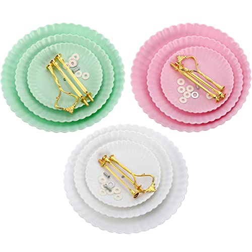 Tosnail 3 Pack 3 Tiers Plastic Cupcake Stand, Round Dessert Stand, Tiered Serving Trays With Gold Rod, Party Serving Trays, Fruit Pastry Holders For Wedding And Party - Assorted 3 Colors #TOP3
