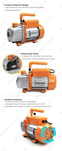 Bild 6 - BACOENG 6.8L Vakuumkammer mit 3CFM Einstufige Vakuumpumpe Unterdruckpumpe mit Manometer HVAC