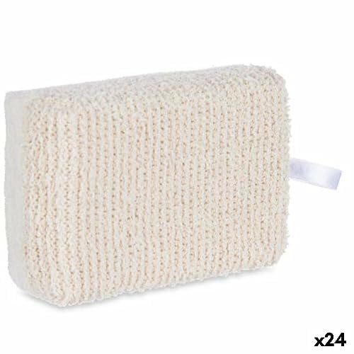 Körperschwamm, Weiß, Beige, 14 x 5 x 9 cm (24 Stück)