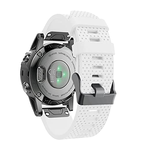 Ersatz-Armband f&uuml;r Garmin Fenix 5S, mit Schnellverschluss, aus Silikon, Sport-Stil (Wei&szlig;)