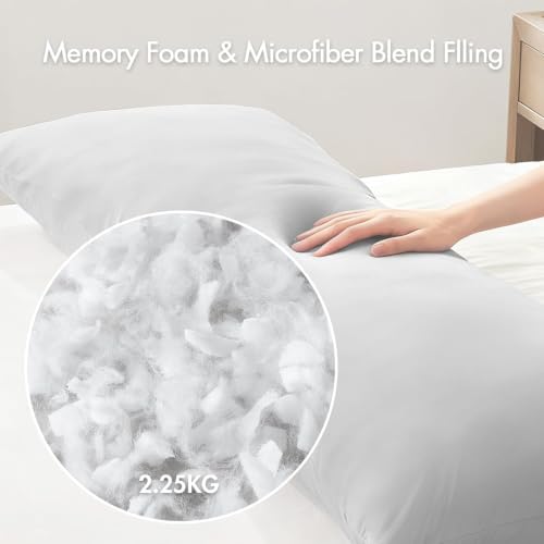 Madison Park Cooling Body Pillow for Side Sleeper Adult, 20x 54 Light Grey by Madison Park - Used condition - Image 8