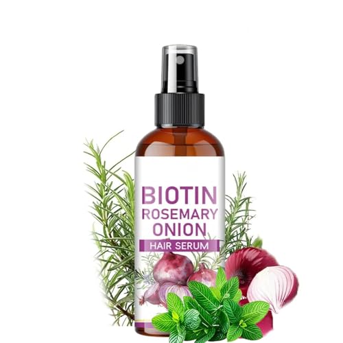 Onion Biotin and Rosemary Hair Serum Spray, Onion Rosemary Oil Spray For Hair Growth, Deep Nourishes Repairs Dry Damaged Hair, Strengthens, Thickens & Revitalizes Hair Care, Adds Shine (1pcs)