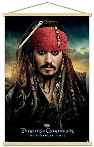 Trends International Disney Pirates of the Caribbean: On Stranger Tides - One Sheet Wall Poster, 22.37" x 34.00", Premium Print and Beechwood Hanger Bundle