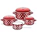 Produktbild GSW Kochtopf-Set Pünktchen  hochwertiges Topfset bestehend aus 3 Töpfen und 1 Kasserolle, inkl. Deckel, auch für Induktion  Stahl-Emaille, Rot/Weiß, 7-teilig, Kunststoff, 30 cm, 7