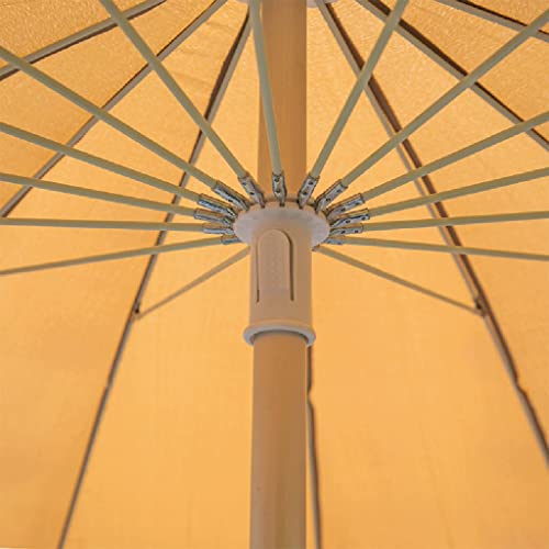 Jemmco Outdoor Patio Umbrella, 2M Tiltable Garden Parasol,16K Fibre Bone Polyester Umbrella, Round Beach Umbrella, Leisure Patio Umbrella For Outdoor, Terrace, Patio, Pool (Color : Khaki) #TOP2