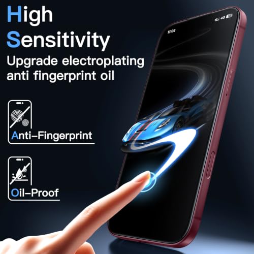 JETech Antyodblaskowy 3D 9H+ Ochraniacz Ekranu dla iPhone 18 Pro, 2 Sztuki | Szkło Hartowane, Narzędzie Instalacyjne Aut