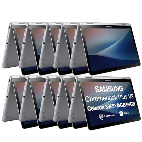 Image of SAMSUNG 12.2 inch FHD 2-in-1 Touchscreen Chromebook Plus Laptop (Intel Celeron 3965Y 2-Core, 4GB RAM, 320GB Storage (64GB SSD+256GB Micro SD Card), Stylus Pen, Wireless Mouse, WiFi, Chrome OS) (10 Pack)