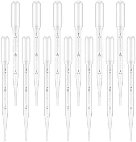 100PCS 3ml Disposable Plastic Essential Oils Graduated Transfer Pipettes for Science Laboratory, Experiment, Essential Oils, Make up Tool