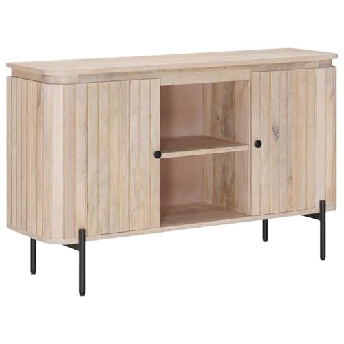Armario moderno de salón de 105 cm con estantes y cómoda de madera de mango 4