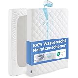BEDSURE Matratzenschoner 160 x 200 cm Wasserdicht - Matratzenbezug Weiß