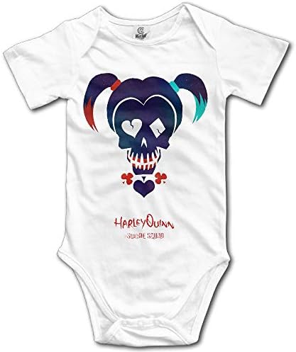 Baby Girls' Cute Funny Toddler Baby Onesie Suicide Squad Harley Quinn White